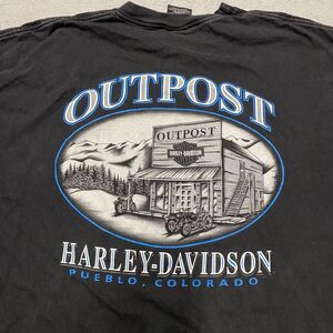 Vintage Harley Davidson Shirt Mens XL Black Flag‎ USA 1997 Motorcycle Colorado